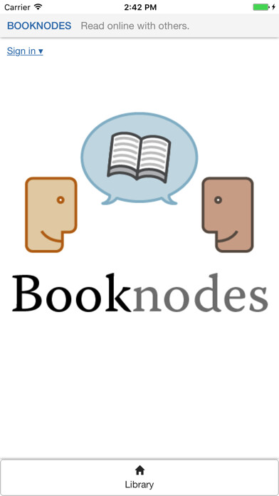 Emulate iPhone app Booknodes - Simple Book Club using MyAndroid