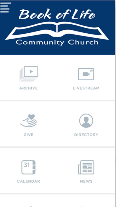 Emulate iPhone app Book of Life Community Church using MyAndroid