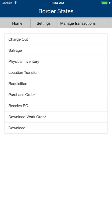 Emulate iPhone app Border States SupplyTrax WM using MyAndroid