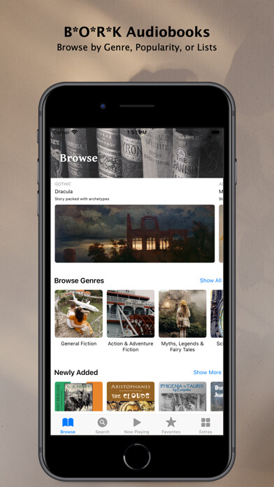Emulate iPhone app BORK Audiobooks using MyAndroid