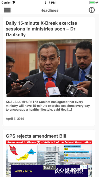 Emulate iPhone app Borneo Post Online using MyAndroid Emulate iPhone app Borneo Post Online using MyAndroid