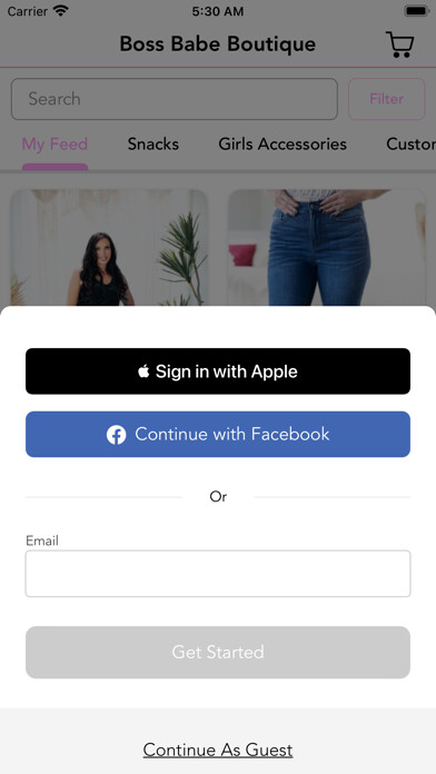 Emulate iPhone app Boss Babe Boutique using MyAndroid Emulate iPhone app Boss Babe Boutique using MyAndroid