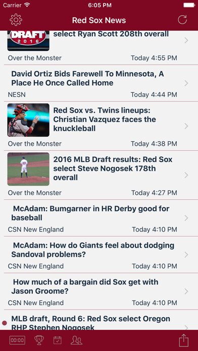 Emulate iPhone app Boston Baseball - Sox edition using MyAndroid