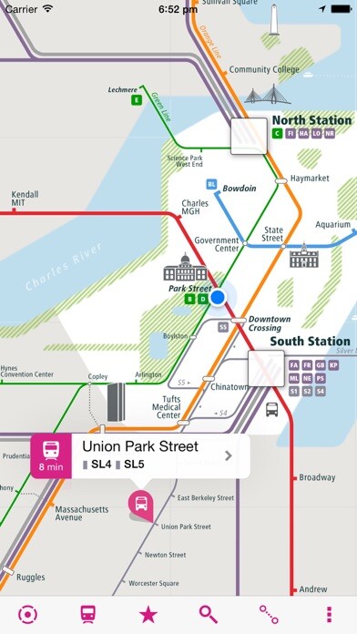 Emulate iPhone app Boston Rail Map Lite using MyAndroid