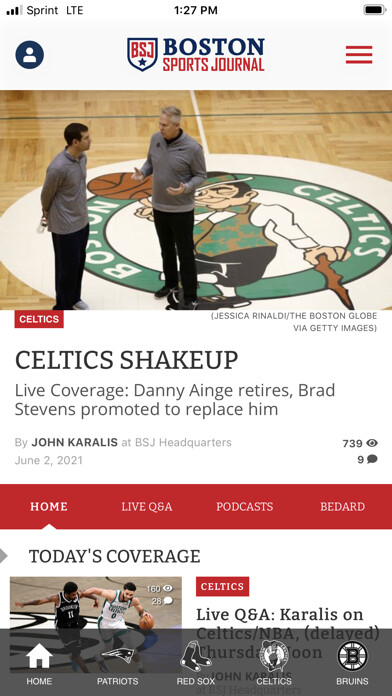 Emulate iPhone app Boston Sports Journal using MyAndroid