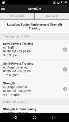 Emulate Android APK Boston Strength Training