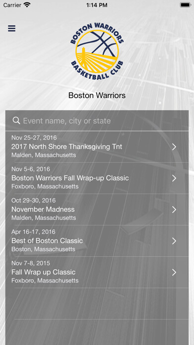 Emulate iPhone app Boston Warriors Basketball using MyAndroid