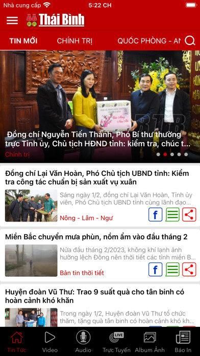 Emulate iPhone app Báo Thái Bình using MyAndroid
