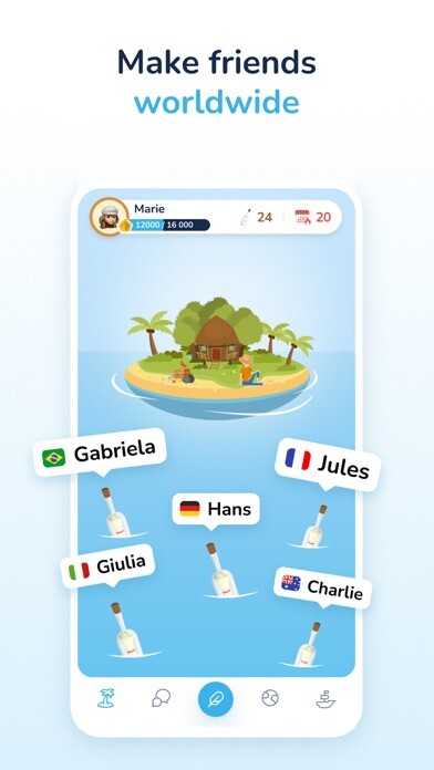 Emulate iPhone app Bottled · Message in a Bottle using MyAndroid