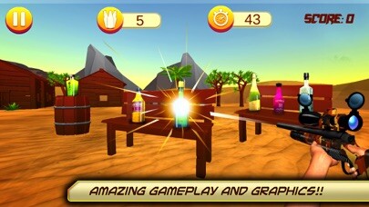 Emulate iPhone app Bottle Shooting Range Games using MyAndroid