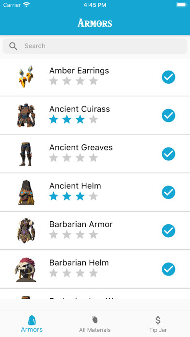 Emulate iPhone app BOTW Armor Tracker using MyAndroid Emulate iPhone app BOTW Armor Tracker using MyAndroid
