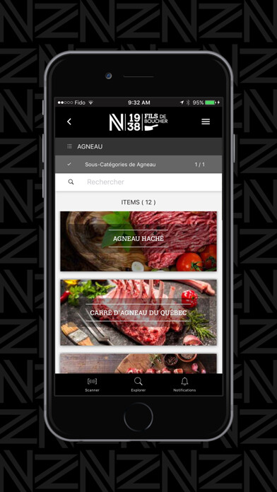 Emulate iPhone app Boucherie Nobert using MyAndroid
