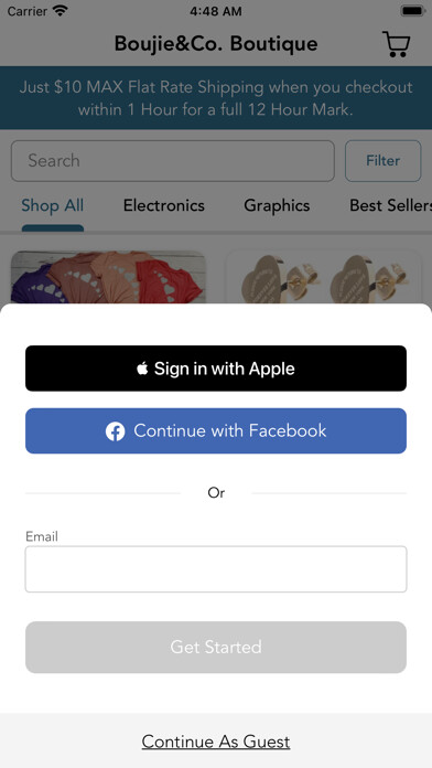 Emulate iPhone app Boujie&Co. Boutique using MyAndroid Emulate iPhone app Boujie&Co. Boutique using MyAndroid