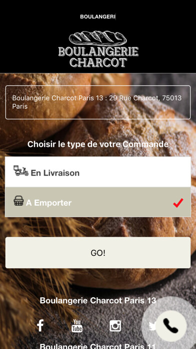 Emulate iPhone app Boulangerie Charcot using MyAndroid