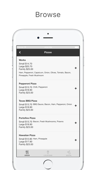 Emulate iPhone app Boulevard Pizzeria using MyAndroid