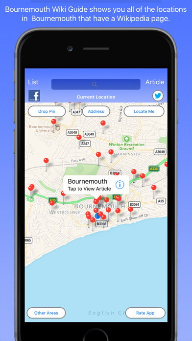 Emulate iPhone app Bournemouth Wiki Guide using MyAndroid
