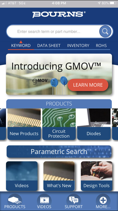 Emulate iPhone app Bourns Electronic Components using MyAndroid Emulate iPhone app Bourns Electronic Components using MyAndroid