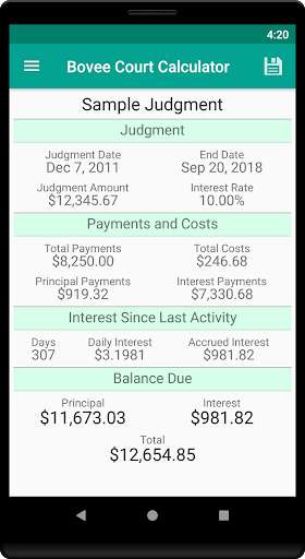 Run android online APK Bovee Court Judgment Calculator from MyAndroid or emulate Bovee Court Judgment Calculator using MyAndroid