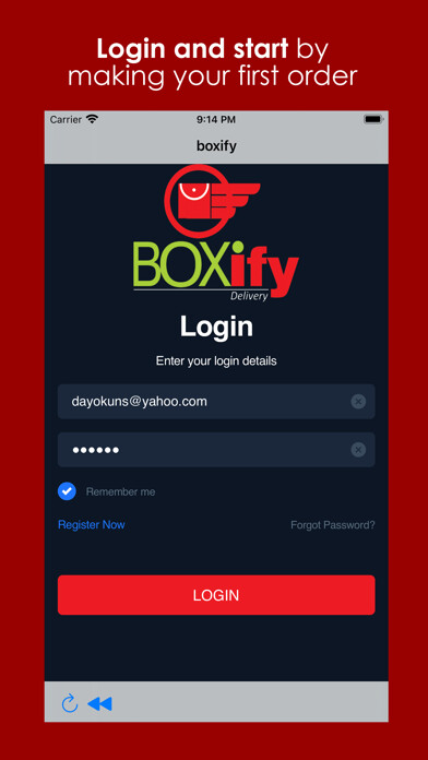 Emulate iPhone app Boxify Delivery using MyAndroid Emulate iPhone app Boxify Delivery using MyAndroid