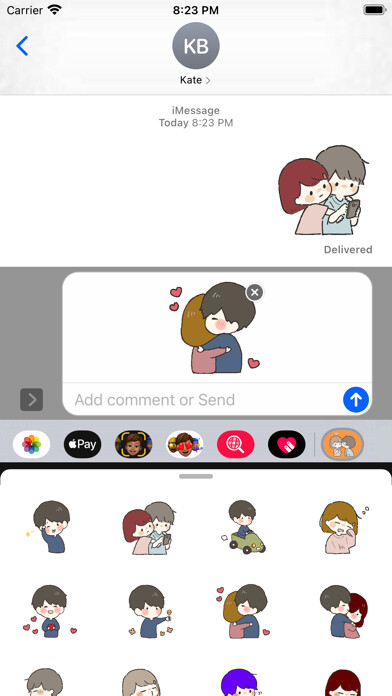 Emulate iPhone app Boy and Girl Stickers using MyAndroid