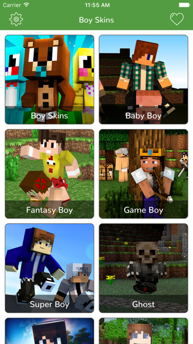 Emulate iPhone app Boy Skins for Minecraft PE Edition using MyAndroid