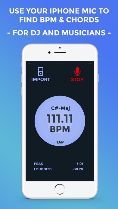 Emulate iPhone app BPM & Chords Analyzer Lite - DJ and Musicians Tool using MyAndroid Emulate iPhone app BPM & Chords Analyzer Lite - DJ and Musicians Tool using MyAndroid
