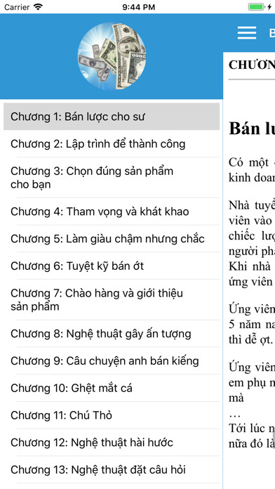 Emulate iPhone app Bí Quyết Bán Hàng using MyAndroid