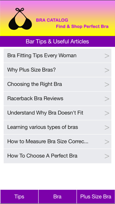 Emulate iPhone app Bra Catalog - Find Your Beautiful Bra - Perfect Fitting Bra for lady using MyAndroid