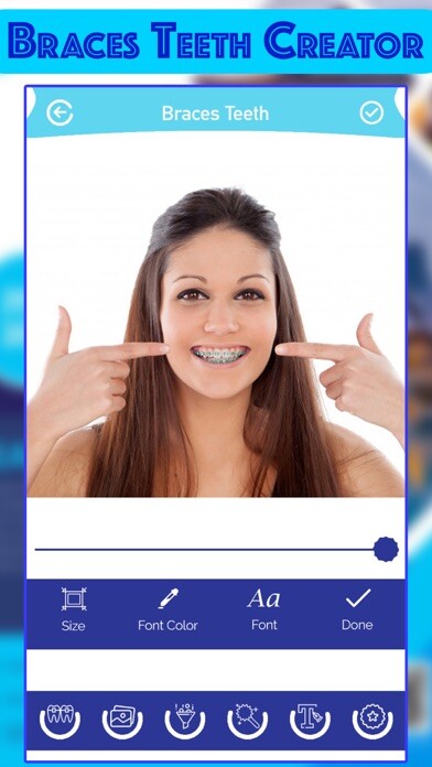 Emulate iPhone app Braces Teeth Photo Creator using MyAndroid