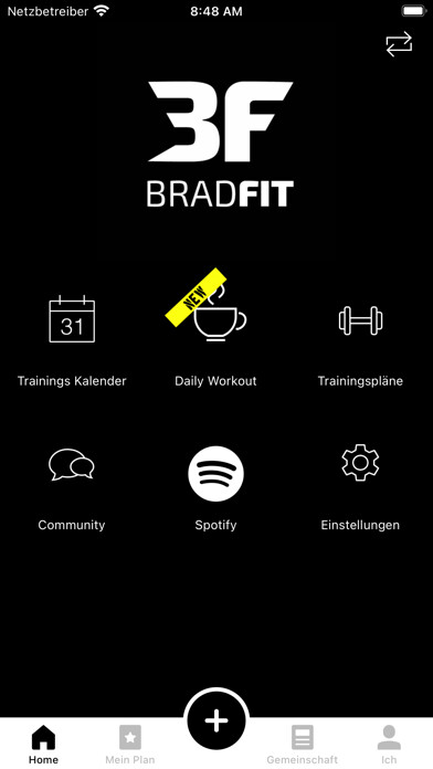 Emulate iPhone app BradFit - TrainingsApp using MyAndroid Emulate iPhone app BradFit - TrainingsApp using MyAndroid