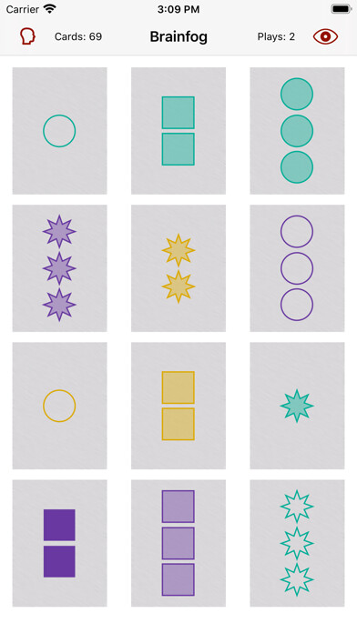 Emulate iPhone app Brainfog: A Puzzle Game using MyAndroid