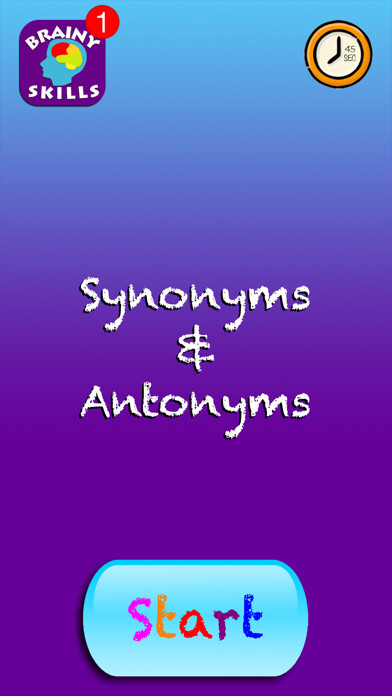 Emulate iPhone app Brainy Skills Synonym Antonym using MyAndroid