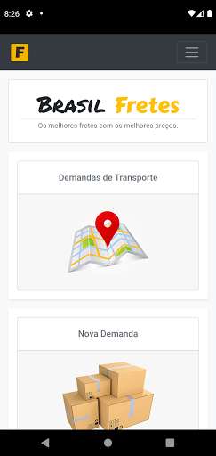 Run android online APK Brasil Fretes from MyAndroid or emulate Brasil Fretes using MyAndroid