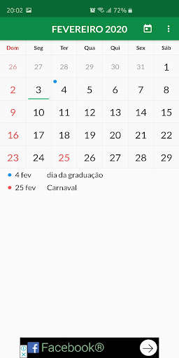 Emulate Android APK Brazil Calendar