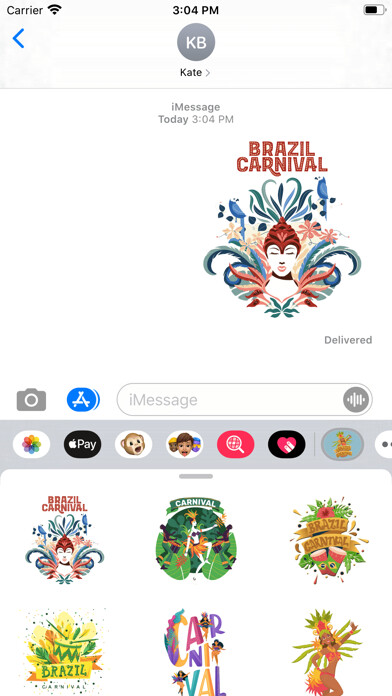 Emulate iPhone app Brazil Rio De Janeiro Stickers using MyAndroid