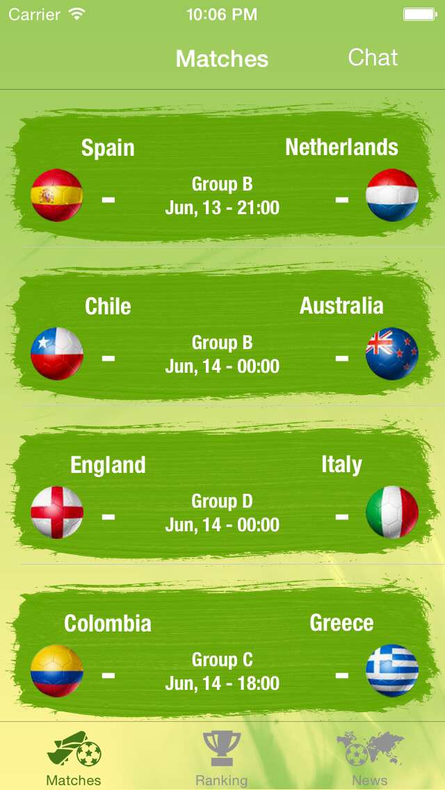 Emulate iPhone app Brazil Score - Soccer World Tournament 2014 using MyAndroid
