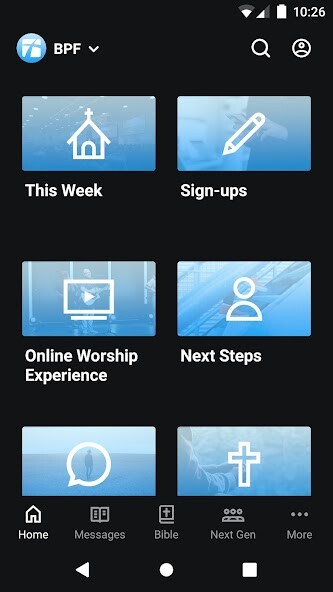 Emulate iPhone app Brazos Pointe Fellowship using MyAndroid