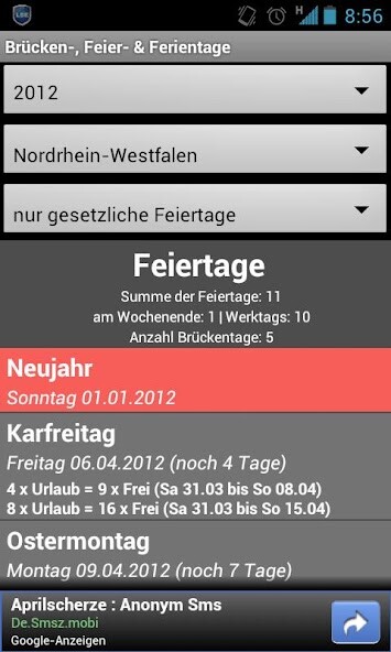 Run android online APK Brücken-, Feier- Ferientage from MyAndroid or emulate Brücken-, Feier- Ferientage using MyAndroid Run android online APK Brücken-, Feier- Ferientage from MyAndroid or emulate Brücken-, Feier- Ferientage using MyAndroid