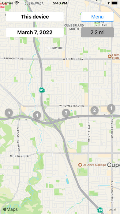 Emulate iPhone app Breadcrumbs - me on the map using MyAndroid