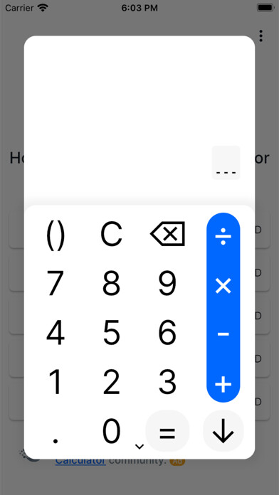 Emulate iPhone app Break Even Point - Calculator using MyAndroid