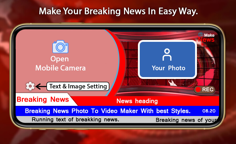 Run android online APK Breaking News Video Maker Media Photo Editor from MyAndroid or emulate Breaking News Video Maker Media Photo Editor using MyAndroid