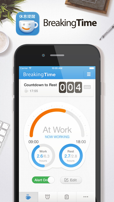 Emulate iPhone app BreakingTime · Smart Reminder for Work & Rest using MyAndroid Emulate iPhone app BreakingTime · Smart Reminder for Work & Rest using MyAndroid