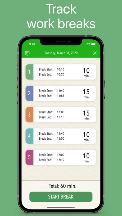 Emulate iPhone app BreakTime - Work break timer using MyAndroid Emulate iPhone app BreakTime - Work break timer using MyAndroid