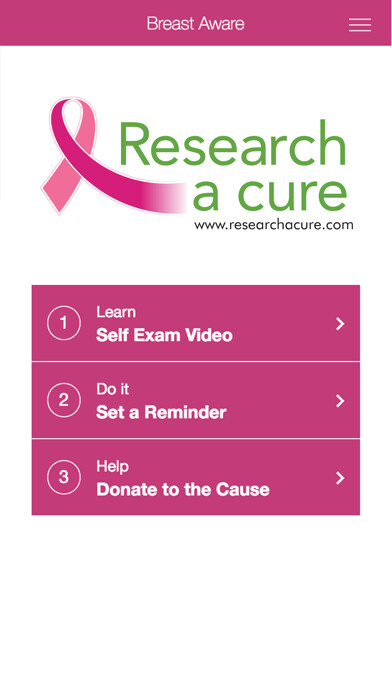 Emulate iPhone app Breast Aware - Research a Cure using MyAndroid