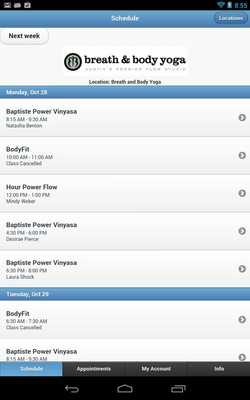 Emulate Android APK Breath and Body Yoga