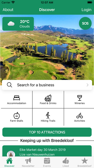 Emulate iPhone app Breedekloof Wine Valley using MyAndroid