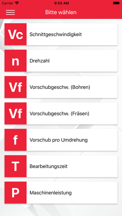 Emulate iPhone app Bremicker - Schnittdaten using MyAndroid