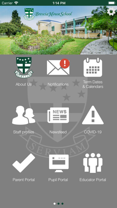 Emulate iPhone app Brescia House School SA using MyAndroid