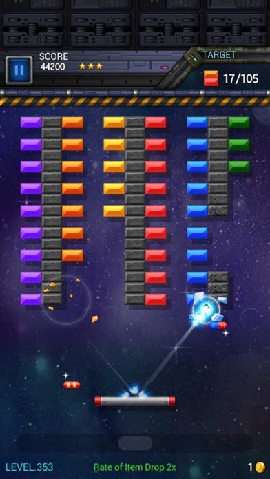 Emulate iPhone app Brick Breaker Star using MyAndroid