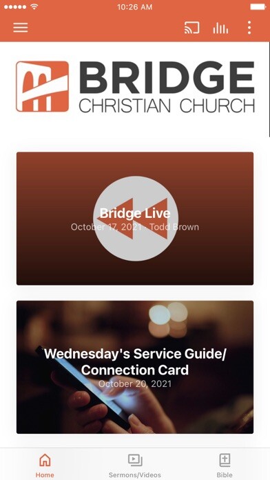 Emulate iPhone app Bridge Christian Church using MyAndroid Emulate iPhone app Bridge Christian Church using MyAndroid